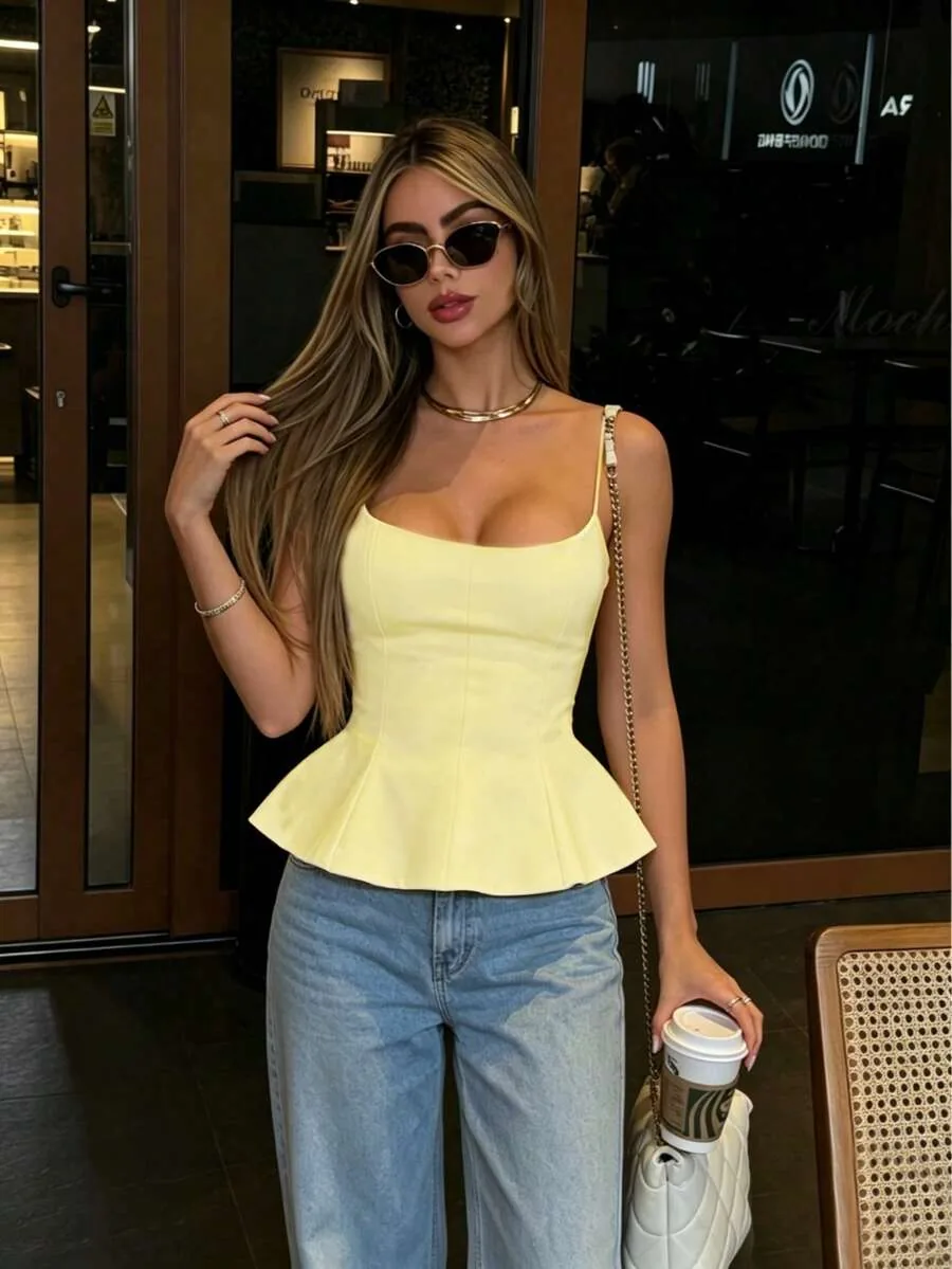Prenda de Elegante top de tirantes finos para mujer